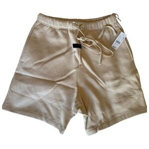 FEAR OF GOD ESSENTIALS Egg Shell Sweat Shorts Men's Size M Embossed Logo NWT